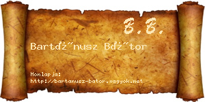 Bartánusz Bátor névjegykártya